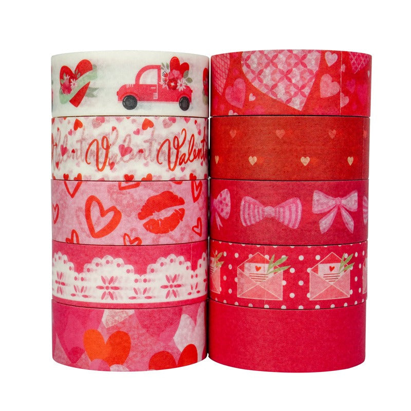Wholesale 20 Volumes Valentine's Day Love Letter Dessert Decoration Pink Series and Paper Tape